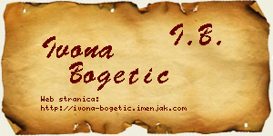 Ivona Bogetić vizit kartica